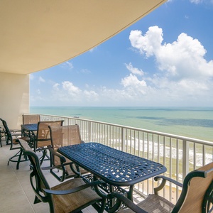 Experience the seemingly endless coastline views of the beach from your balcony