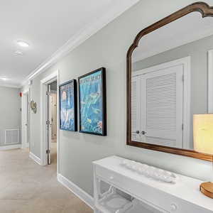 Discover local artwork and fun coastal accents through this beachfront rental for an exciting vacation