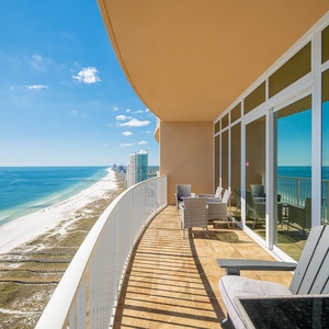 Experience seemingly endless coastline views of the horizon as waves lap the shore and the sun glistens over the water