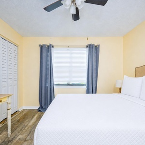 Queen bed in the master suite welcomes you to relax after enjoying warm gulf days and peaceful nights