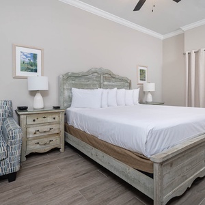 Enjoy restful nights in this king master suite with cozy bedding and drift off into a peaceful slumber