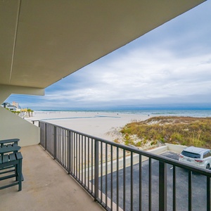 Breathe in the fresh coastal air while lounging on your balcony, taking in serene views and sounds of the shore