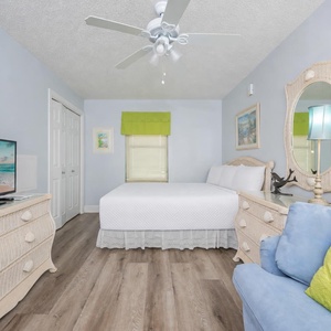 Enjoy the sleeping arrangements in this guest room with a queen bed and sofa with a queen sleeper