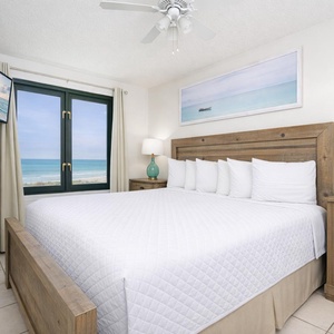 Unwind in the king master suite, then enjoy stunning views of the coast from your window while streaming your favorite shows