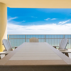 Relax on your balcony and bask in the sunlight with mesmerizing views of the gulf coast on your beach retreat