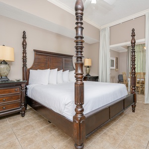 Enjoy restful nights in this king master suite with cozy bedding and drift off into a peaceful slumber