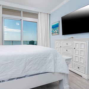Unwind after a day at the beach and stream your favorite shows in the master and wake up to stunning views