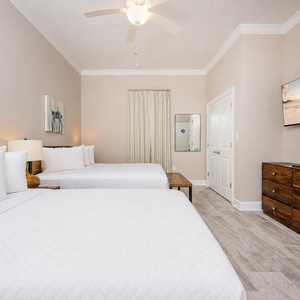 Stream your favorite shows and drift off in this peaceful guest room after a day of adventure