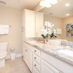 Indulge in a spa-like experience in the master bath, featuring a soothing tub and refreshing walk-in shower