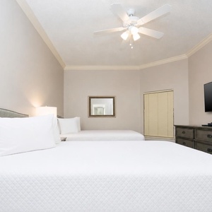 Unwind in this guest suite and stream your favorite shows from one of the double beds