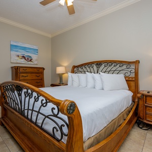 Experience restful nights in this king guest suite, where soft bedding and calming decor create a relaxing vibe