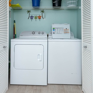 Conveniently located, this laundry area features a washer and dryer, making your stay hassle-free and comfortable