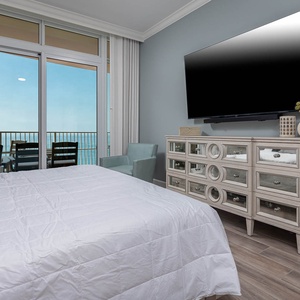 Unwind after a day at the beach and stream your favorite shows in the master and wake up to stunning views
