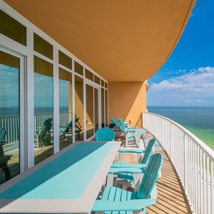 Embrace the soothing coastal atmosphere on your balcony, perfect for relaxation and breathtaking views