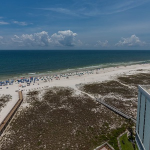 Relax on your balcony and bask in the sunlight with mesmerizing views of the gulf coast on your beach retreat