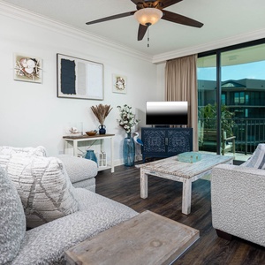 Experience ultimate relaxation on the plush sofa with a queen sleeper while enjoying your favorite shows