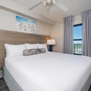 A soothing king suite welcomes you with a plush bed and stunning view for restful nights