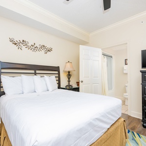 Unwind after a fun vacation day in this queen guest suite and enjoy a good movie