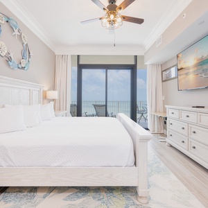 Unwind after a beach day with your favorite shows and fall asleep to the sound of waves
