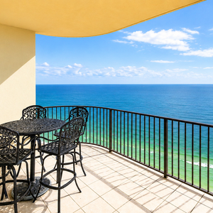 Your balcony offers a peaceful spot to savor cool coastal breezes and watch the calm shore below
