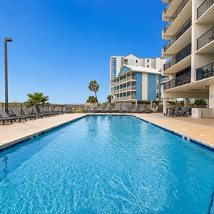Refreshing outdoor beachside pool
