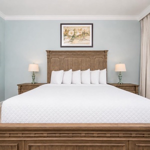 Serene master bedroom featuring a king bed, soft pillows, and calming decor for a restful stay