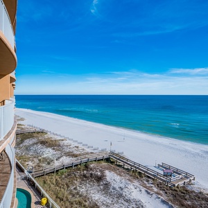 Feel the coastal breeze as you relax on the balcony, embracing the stunning shoreline views and soothing sounds