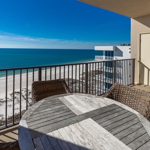 Savor your morning coffee enjoying panoramic views of the tranquil shoreline