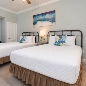 Unwind in this queen guest suite and feel the warm glow of the bedside lamp