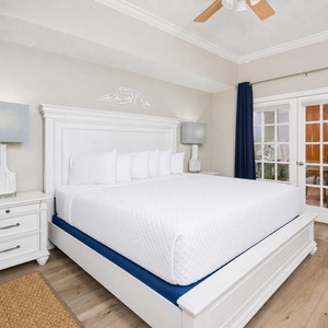 Enjoy restful nights in this king master suite with cozy bedding and drift off into a peaceful slumber