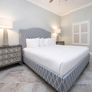 Sink into the plush king bed in the master suite, read by the bedside lamp, and unwind after a beach day