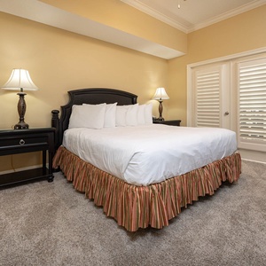Enjoy restful nights in this king master suite with cozy bedding and drift off into a peaceful slumber
