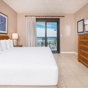 Drift into restful nights with king bedding while enjoying stunning views from your cozy master suite
