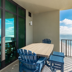 Relax on your balcony and bask in the sunlight with mesmerizing views of the gulf coast on your beach retreat