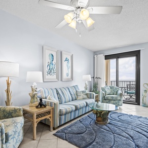 Unwind in the living area, where vibrant decor and plush seating create a welcoming vibe for family gatherings