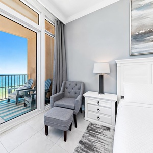 Kick off your shoes, stretch on the ottoman, and listen to the beach with a good book
