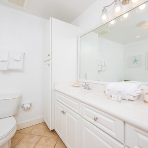 Refresh in the master bath after a day of adventure with a soothing jetted tub and relaxing walk-in shower