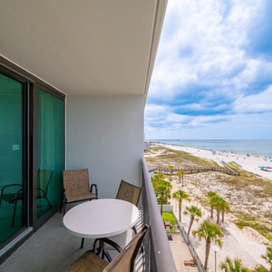 Relax on your beachfront balcony with stunning views of the gulf coast