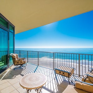 Relax on your balcony and bask in the sunlight with mesmerizing views of the gulf coast on your beach retreat