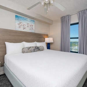 A soothing king suite welcomes you with a plush bed and stunning view for restful nights