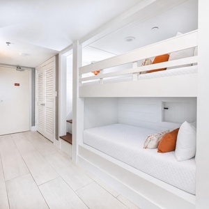 Two cozy twins make up this bunk area, great for the kids