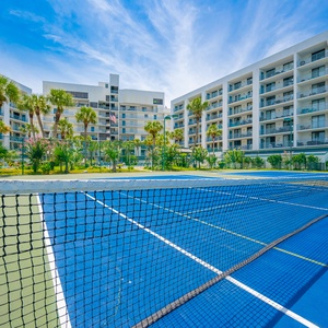 Enjoy a little friendly competition on the tennis and pickleball courts, perfect for having fun during your stay
