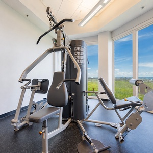 Get a full-body workout with the versatile strength-training equipment, perfect for staying active while on vacation