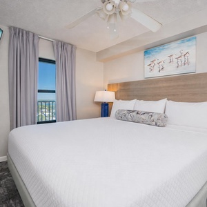 A soothing king suite welcomes you with a plush bed and stunning view for restful nights