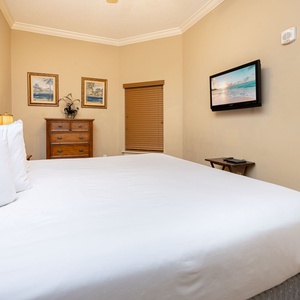 Experience restful nights in the cozy king bed while enjoying a good movie in this guest suite
