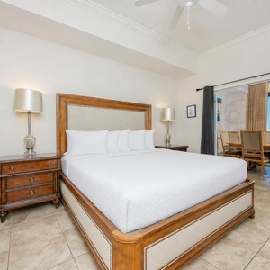 Experience restful nights in this king master suite, topped off with soft bedding and elegant touches for your comfort