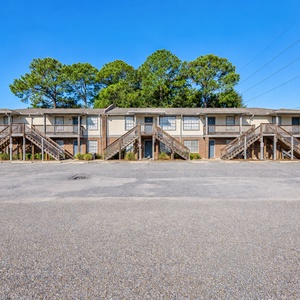 A welcoming exterior with everything you need for a relaxing stay.