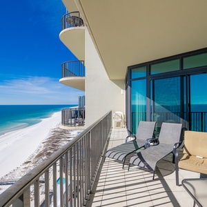 Lounge on your balcony overlooking the stunning gulf coastline and doze to the sound of waves and seagulls