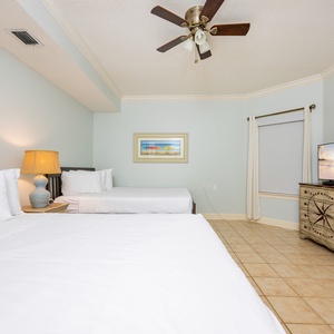 Enjoy a good movie or stream your favorite show while you unwind from a day of adventure in this queen guest suite