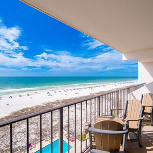 Relax on your balcony and soak in the breathtaking views of the coast and beach life unfolding below